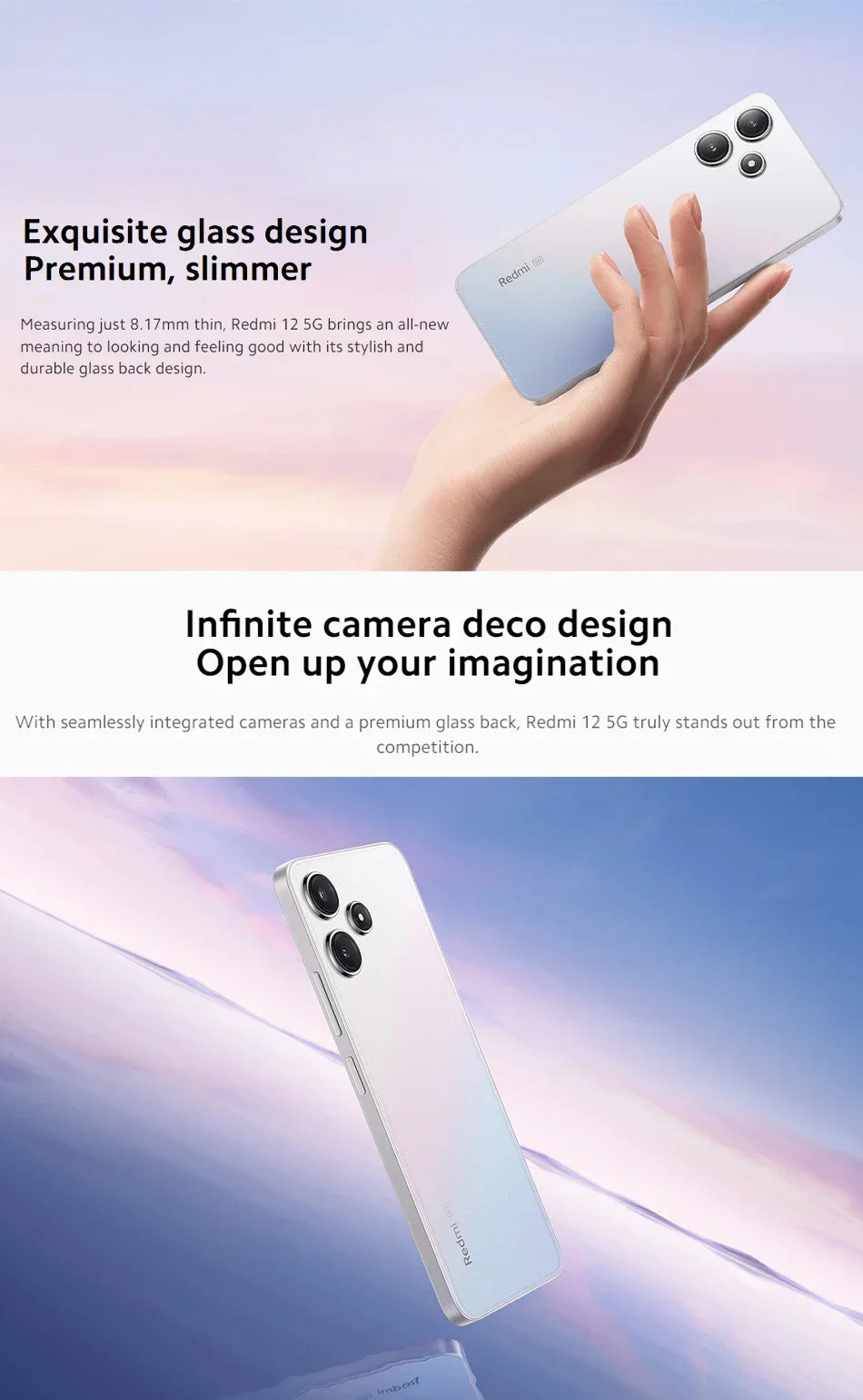 Global Rom Original Xiaomi Redmi 12 5G 5000mAh Battery Snapdragon 4 Gen2 SmartPhone 50MP Quad Camera 6.79 inch Screen LCD phone