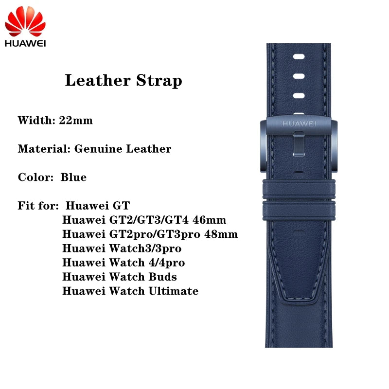 Original Huawei GT2 46mm FKM Rubber Watch Band 22mm Huawei Genuine Leather strap GT Stainless Steel Milanese Wacth Strap