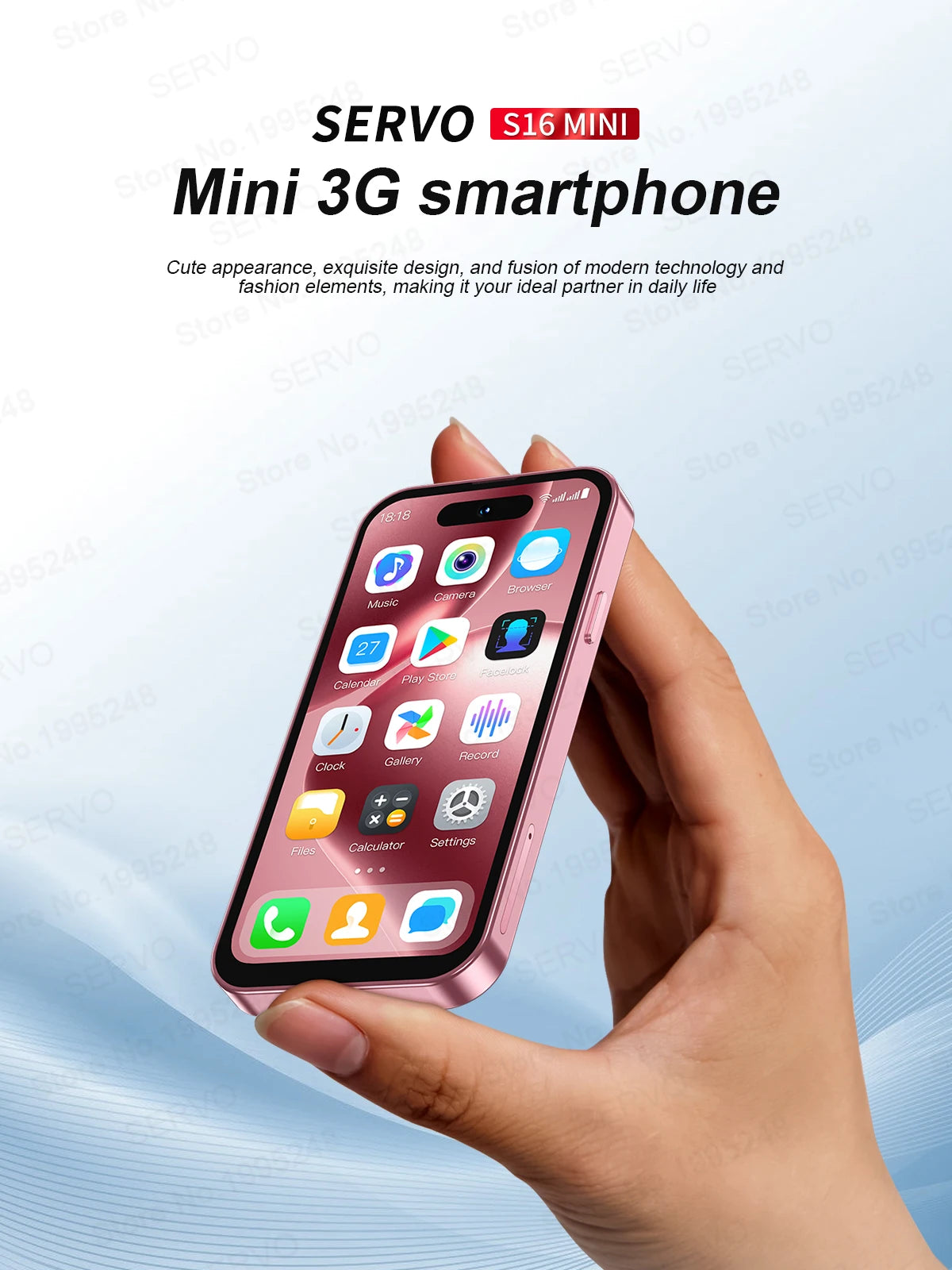 SERVO S16 Mini 4.0" Display Smartphone Android 10.0 3G WCDMA Dual SIM Standby 2GB+16GB Play Store WiFi Cute Cellphone Free Gifts