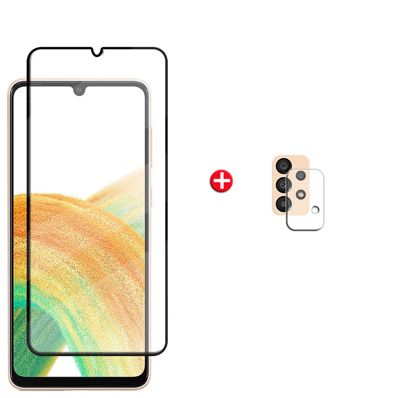 Full Cover Glass For Samsung Galaxy A33 Glass For Samsung A33 Tempered Glass Screen Protector For Samsung A 33 A33 5G Lens Glass