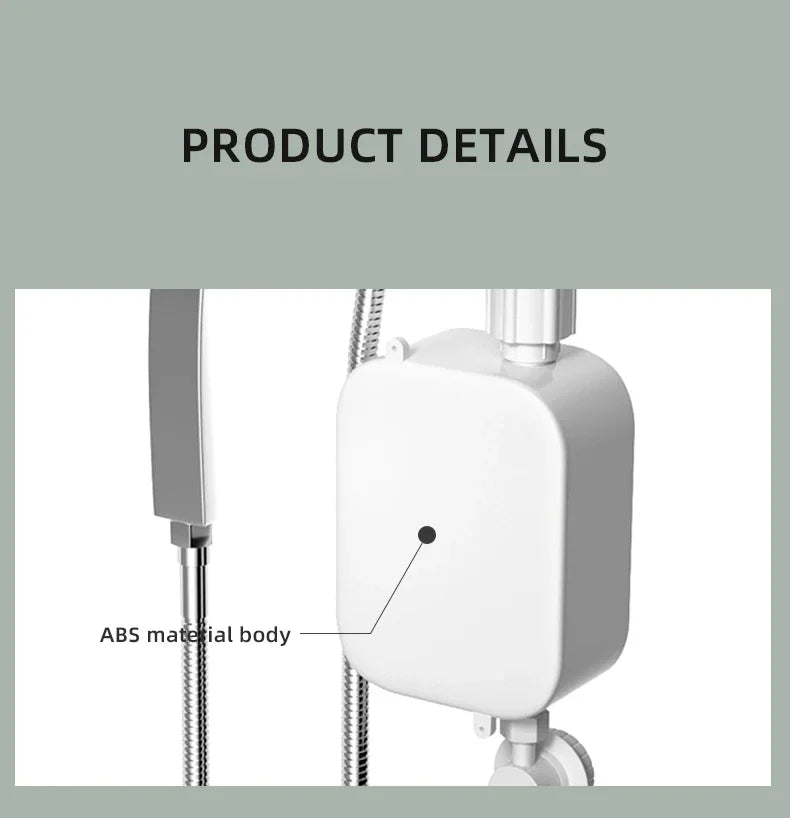 3500W Electric Mini Instant Hot Water Heater Bathroom Faucet Tap Heating 3 Seconds Instant Water Heater Shower Head Set