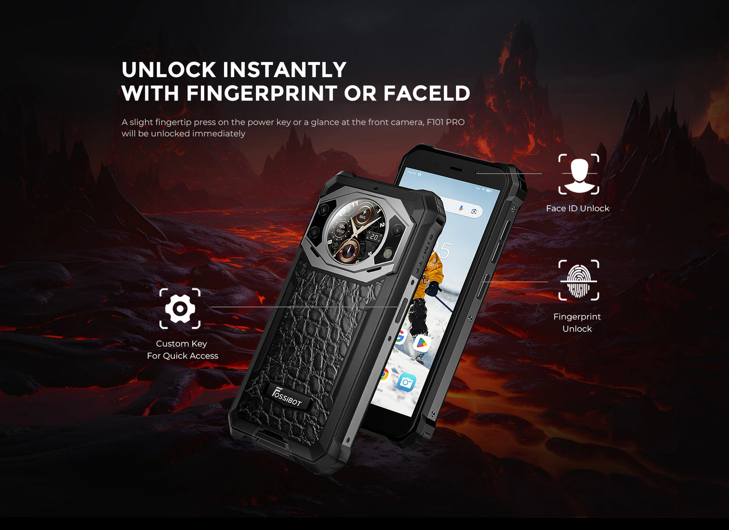 FOSSiBOT F101 PRO Smartphone 8GB 128GB 18W Fast Charge Mobile Phone 8GB 128GB 10600mAh Battery Android 13 Cellphone NFC