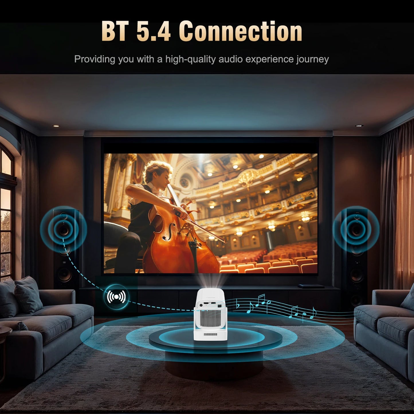 Magcubic HY310 Android 11 Projector 4K Native 1080P Auto Focus 330ANSI Dual Wifi with Air Mouse Voice Assistant Built Speaker
