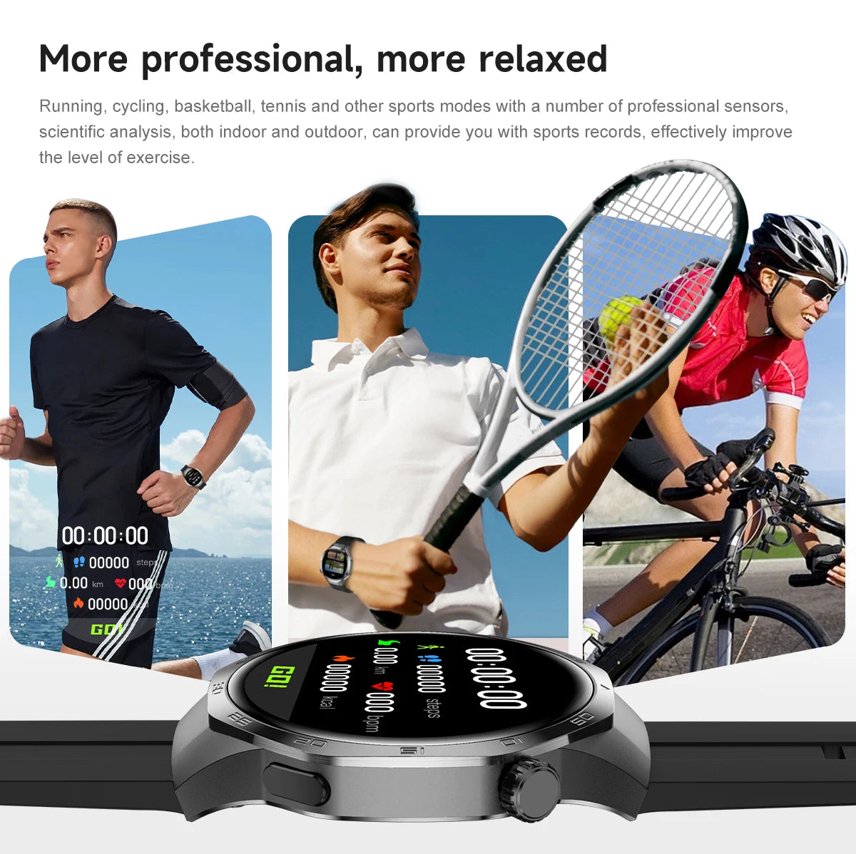 New Smartwatch For Huawei GT5 Men Outdoor Sports Compass Bluetooth Talk NFC Heart Rate GPS Track Weather Waterproof Smart watch