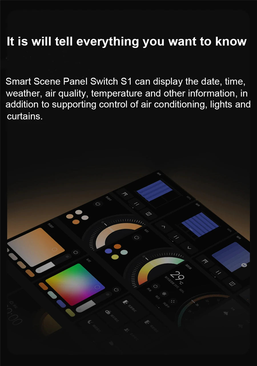Aqara Smart Scene panel Switch S1 3.95 inch Touch Screen Voice Light Control AI Gesture Recognition For HomeK Aqara Home App