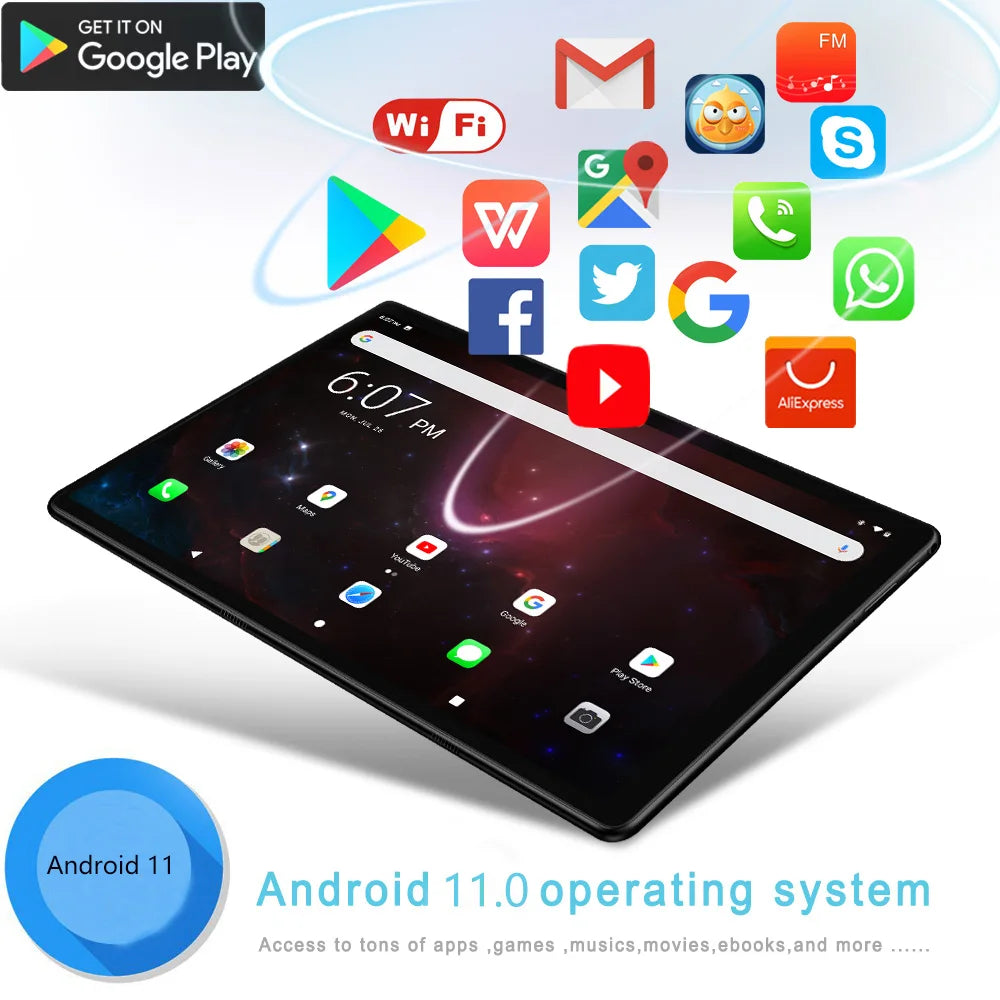 New 10.1 Inch Global Version Tablet Pc Octa Core Google Play 3G Phone Call Dual SIM Card WiFi Bluetooth 4GB RAM 64GB ROM Tablets