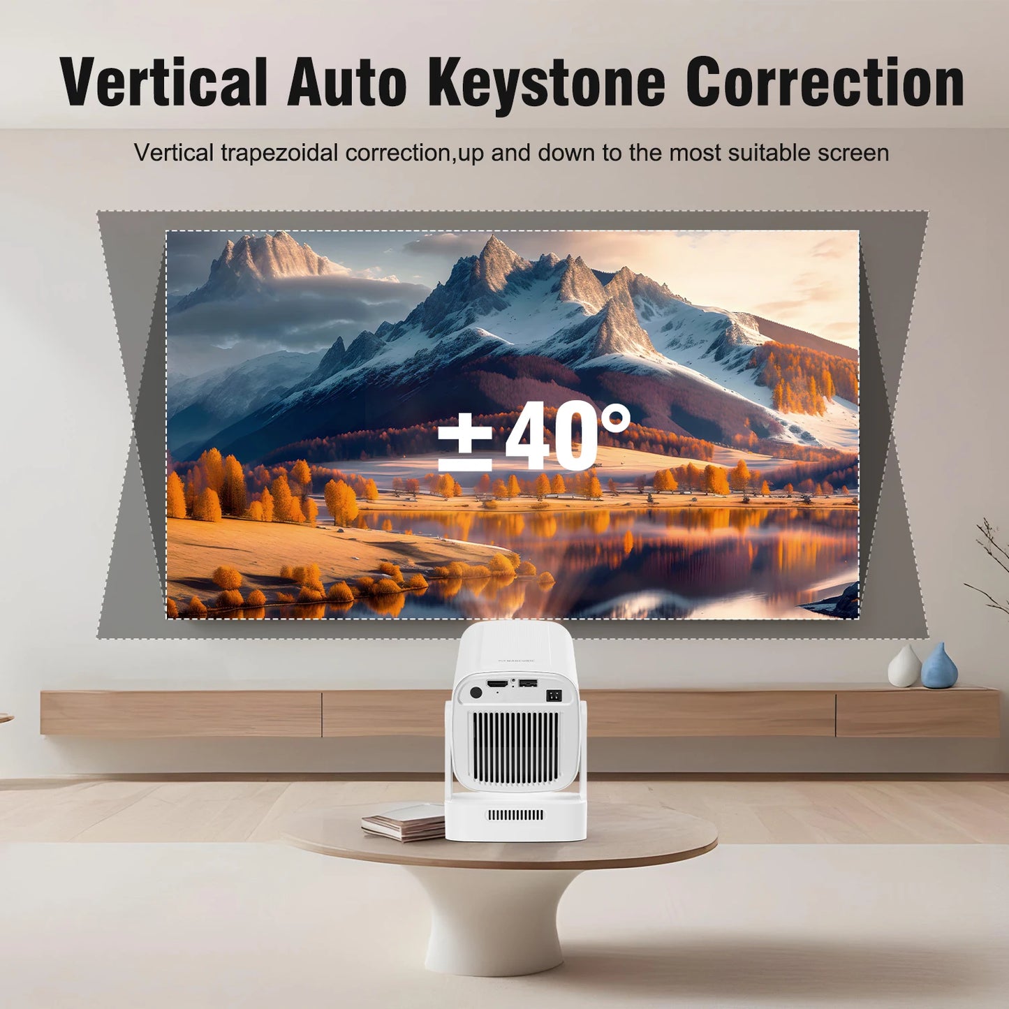 Magcubic HY310 Android 11 Projector 4K Native 1080P Auto Focus 330ANSI Dual Wifi with Air Mouse Voice Assistant Built Speaker