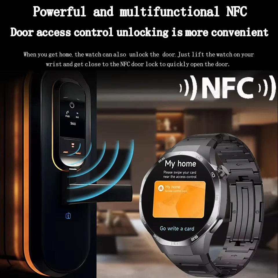 New Smartwatch For Huawei GT5 Men Outdoor Sports Compass Bluetooth Talk NFC Heart Rate GPS Track Weather Waterproof Smart watch
