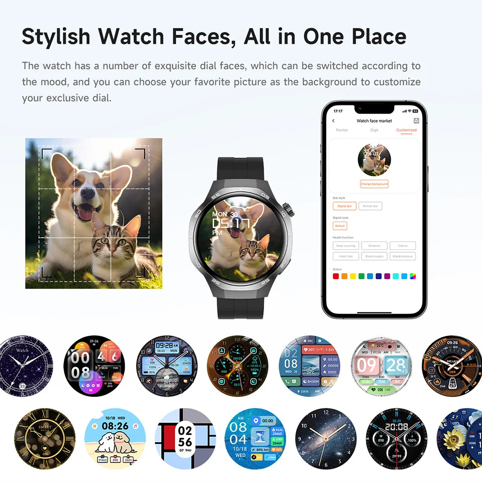 New Smartwatch For Huawei GT5 Men Outdoor Sports Compass Bluetooth Talk NFC Heart Rate GPS Track Weather Waterproof Smart watch