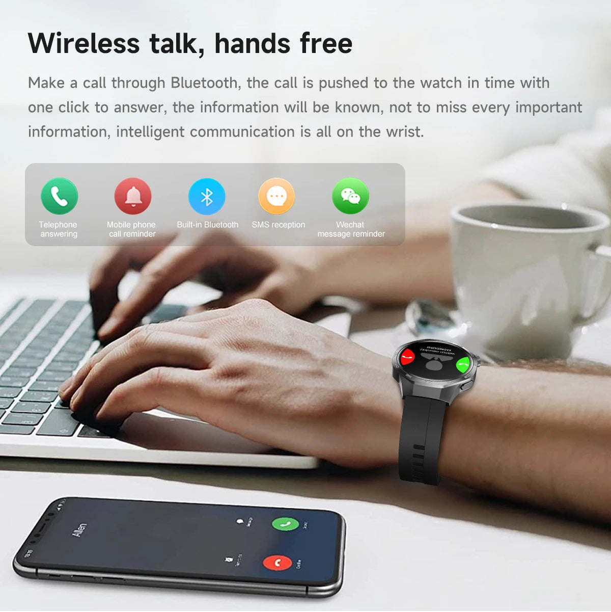 New Smartwatch For Huawei GT5 Men Outdoor Sports Compass Bluetooth Talk NFC Heart Rate GPS Track Weather Waterproof Smart watch