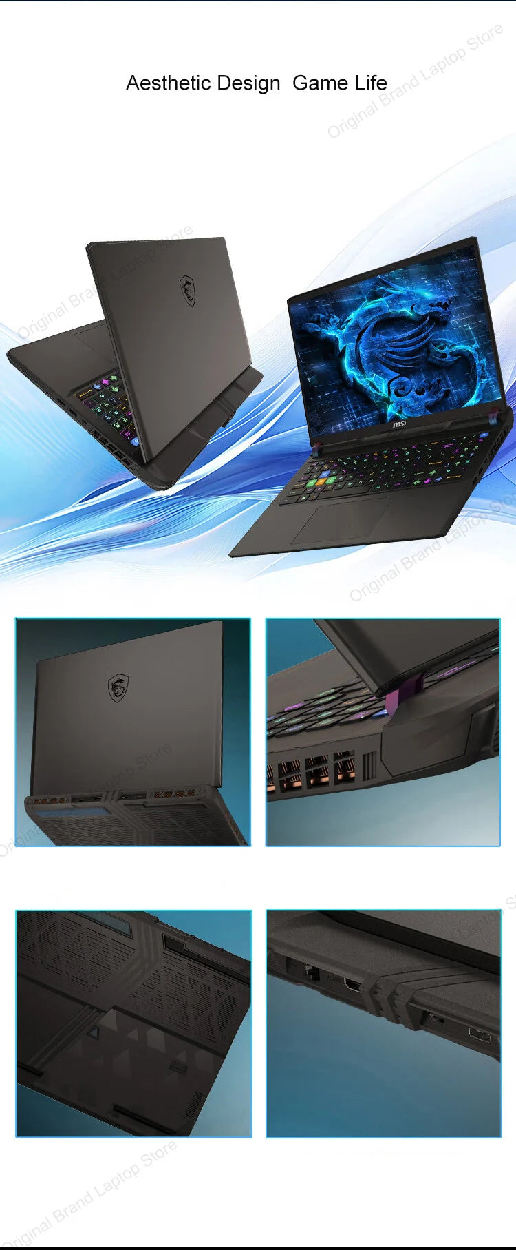 2024 MSI Vector 17 HX Gaming Laptop 17 Inch QHD 2.5K 240Hz IPS Screen Netbook i9-14900HX 32GB 1TB RTX4070 Notebook Computer PC