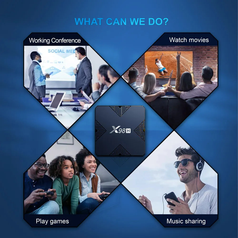 X98H Smart TV BOX Android 12 Allwinner H618 Wifi 6 BT5.0 4K 4G32G Media Player 2.4G 5G Wifi Set Top Box 2G16G PK X96Q
