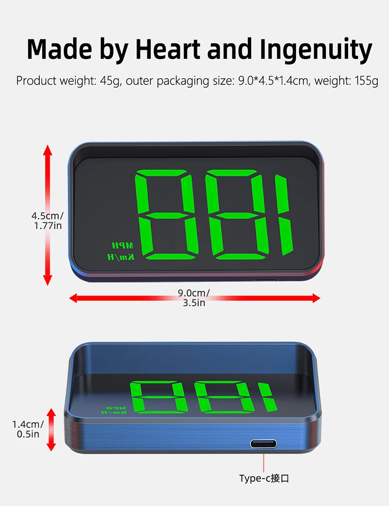 Xiaomi New Car Speedometer HUD Head Up Display Digital Speed Mete GPS Compass Multifunctional Automatic Car Windshield Projector