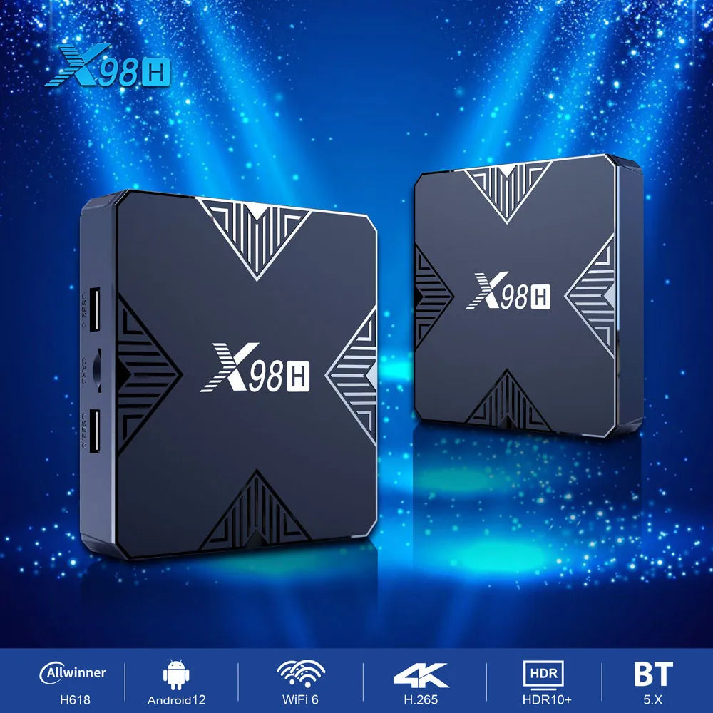 X98H Smart TV BOX Android 12 Allwinner H618 Wifi 6 BT5.0 4K 4G32G Media Player 2.4G 5G Wifi Set Top Box 2G16G PK X96Q