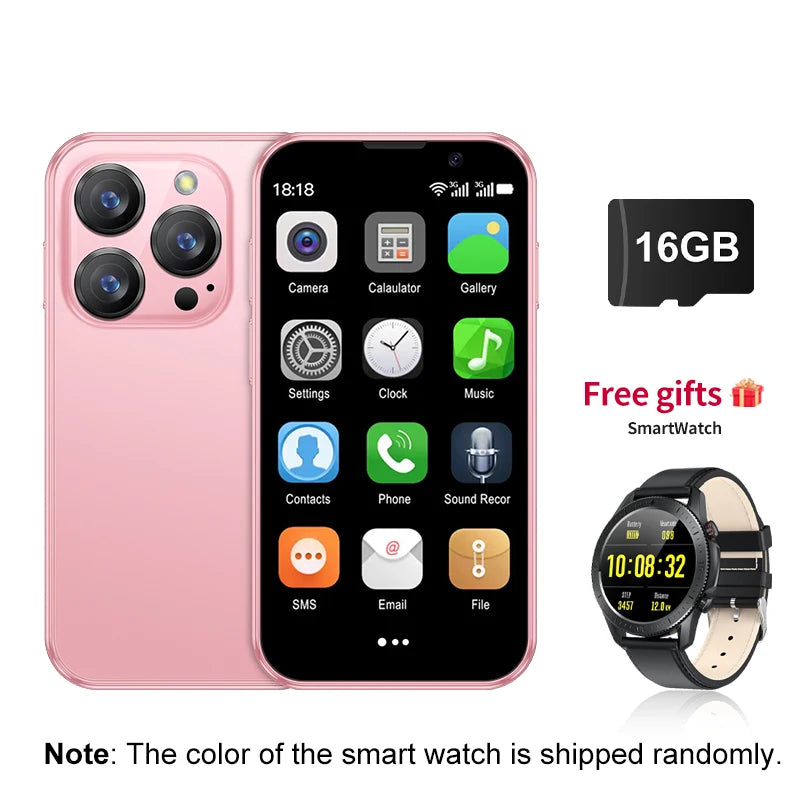 NEW SERVO 16SE Mini 3G Cute Smart Phone Android System 2 SIM Cards 3.0 inch Display Facial Unlock 2GB 16GB Small Card Smartphone