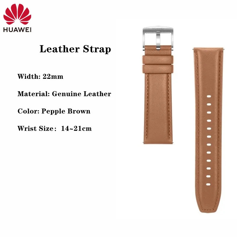 Original Huawei GT2 46mm FKM Rubber Watch Band 22mm Huawei Genuine Leather strap GT Stainless Steel Milanese Wacth Strap