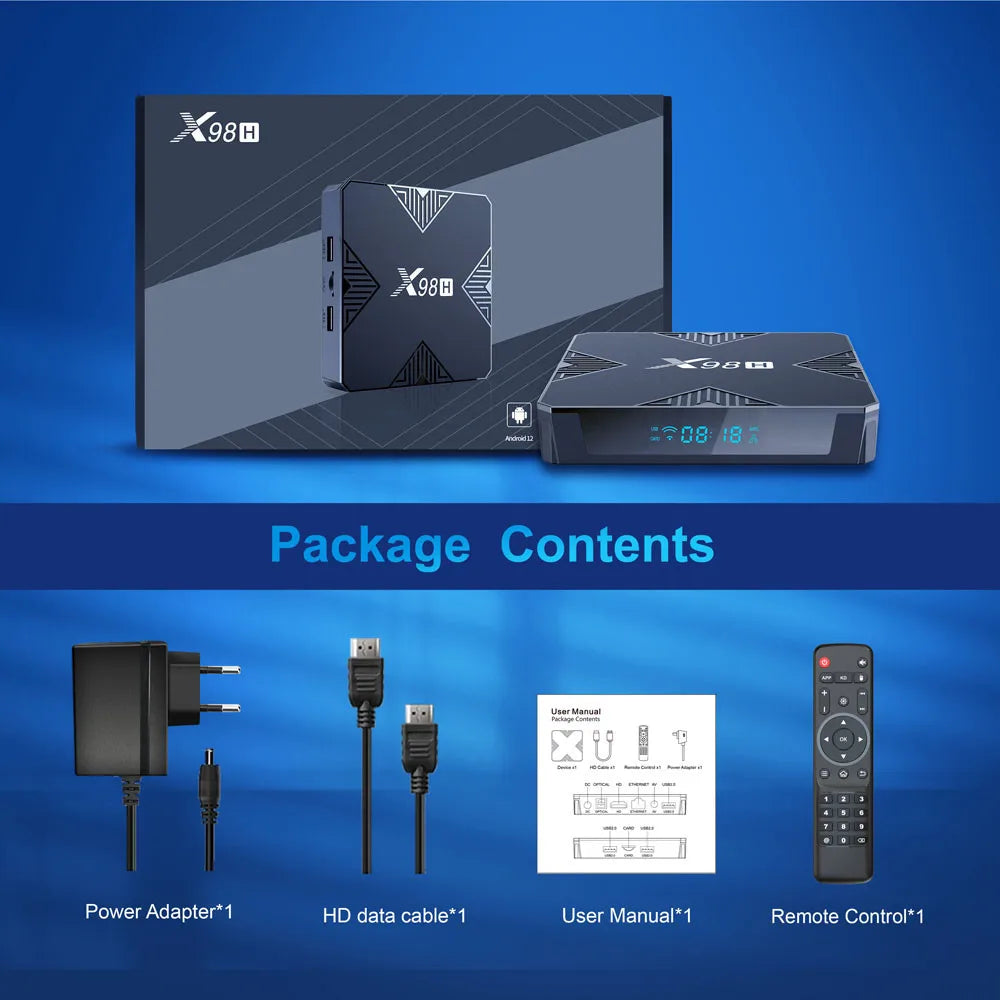 X98H Smart TV BOX Android 12 Allwinner H618 Wifi 6 BT5.0 4K 4G32G Media Player 2.4G 5G Wifi Set Top Box 2G16G PK X96Q