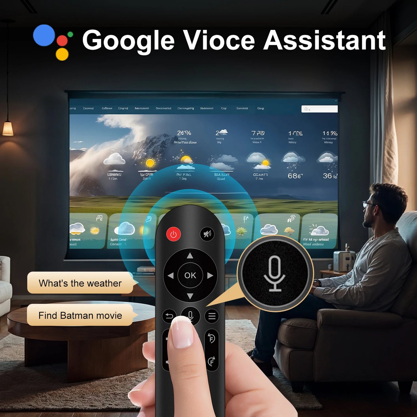 Magcubic HY310 Android 11 Projector 4K Native 1080P Auto Focus 330ANSI Dual Wifi with Air Mouse Voice Assistant Built Speaker
