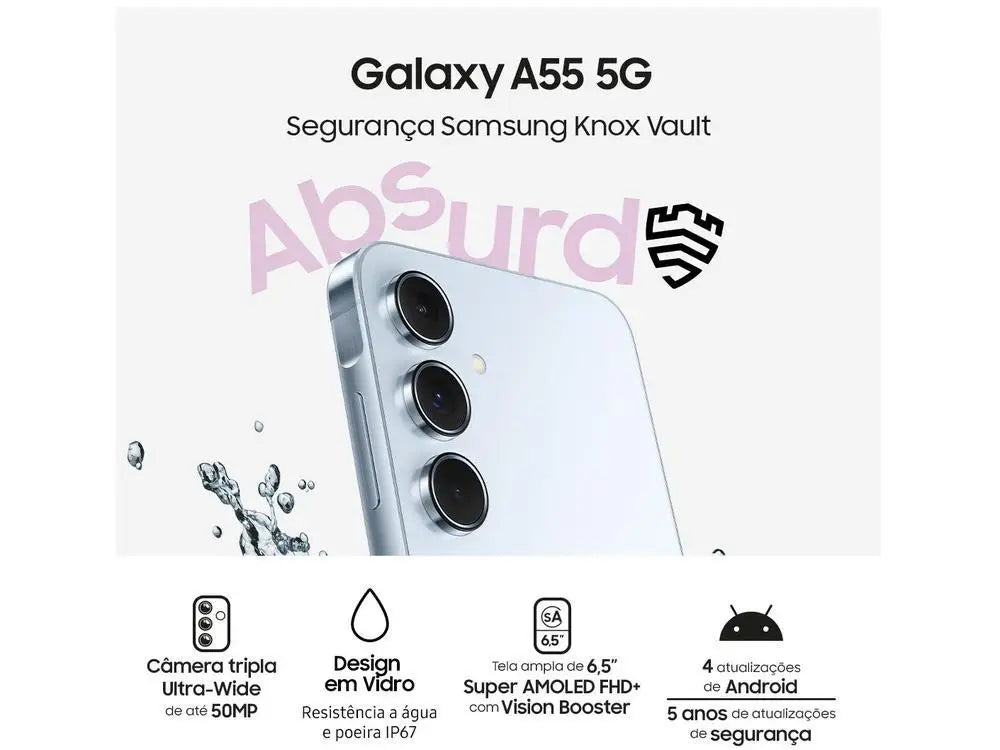Smartphone Samsung Galaxy A55 128GB Light Blue 5G 8GB RAM 6,6 "Camera. Triple + Selfie 32MP Dual Chip