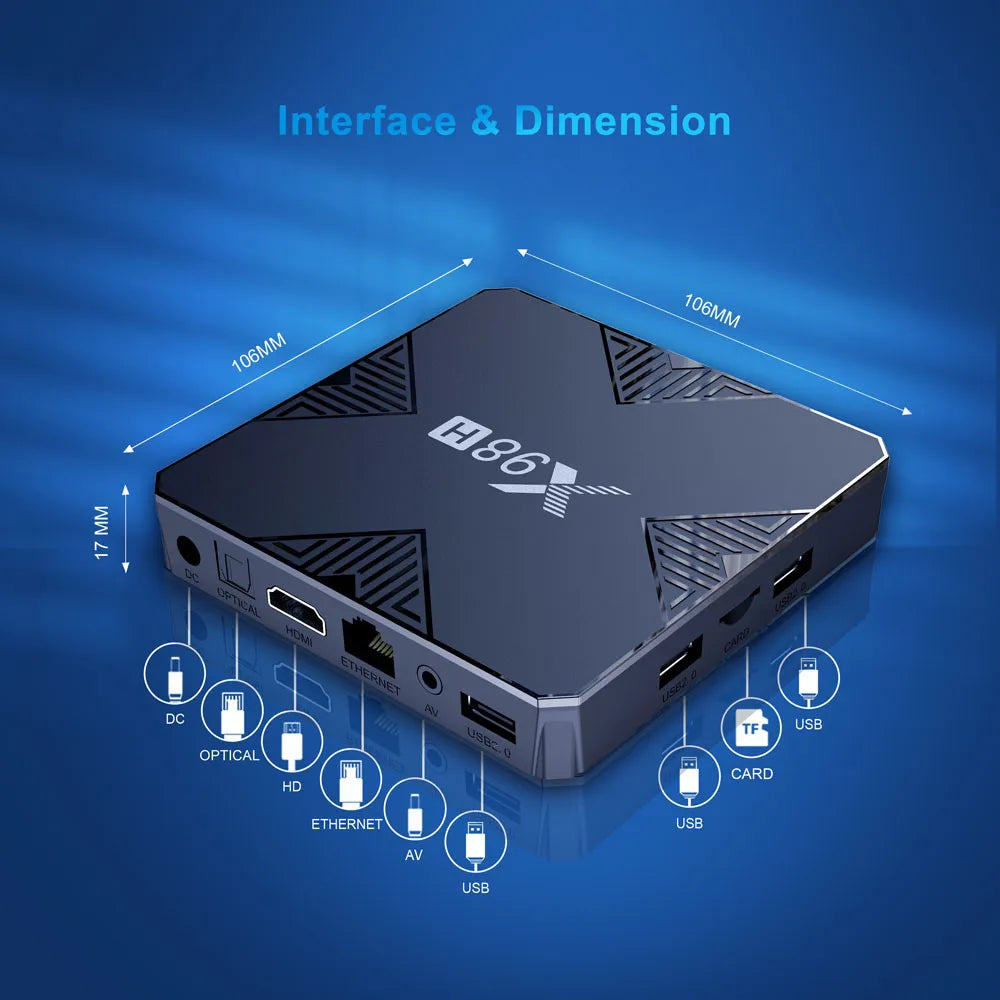 X98H Smart TV BOX Android 12 Allwinner H618 Wifi 6 BT5.0 4K 4G32G Media Player 2.4G 5G Wifi Set Top Box 2G16G PK X96Q