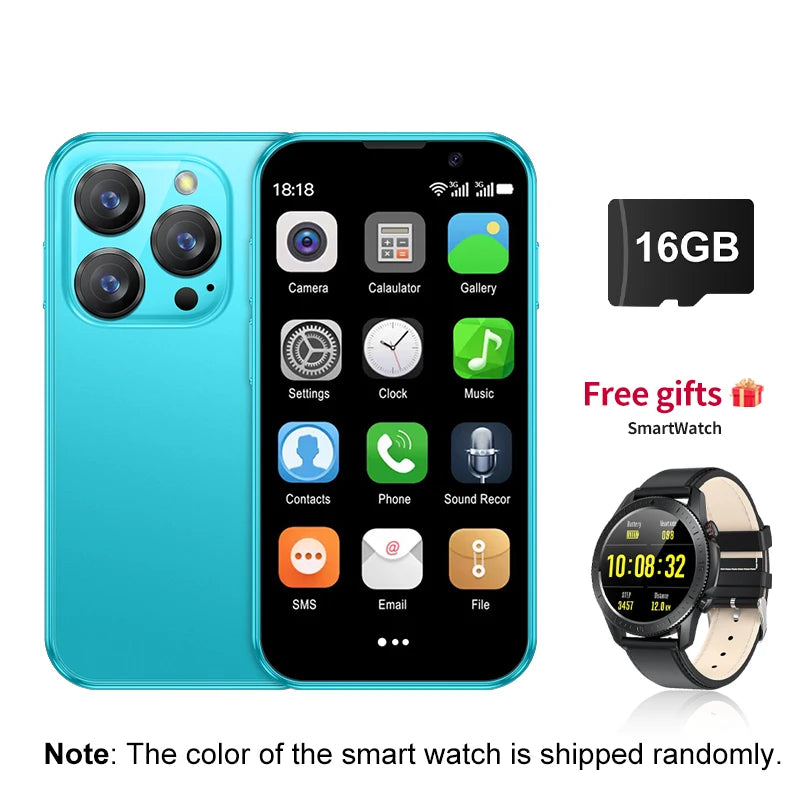 NEW SERVO 16SE Mini 3G Cute Smart Phone Android System 2 SIM Cards 3.0 inch Display Facial Unlock 2GB 16GB Small Card Smartphone