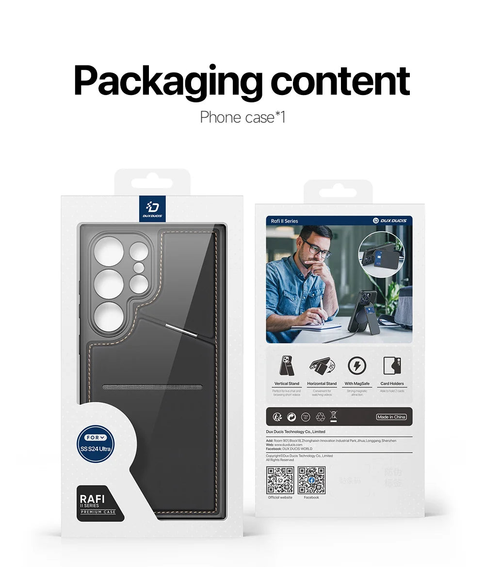 DUX DUCIS Magnetic Case For Samsung S24 Ultra, Samsung S24 Plus, Samsung S24, Case Phone Stand Wallet 3in1