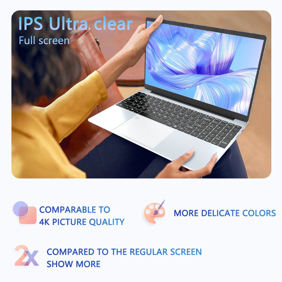 15.6 inch Business Laptop Intel N95 16GB RAM 512GB SSD Cheap Portable Laptop With Fingerprint Bluetooth Camera for PS Office