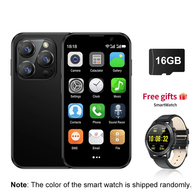 NEW SERVO 16SE Mini 3G Cute Smart Phone Android System 2 SIM Cards 3.0 inch Display Facial Unlock 2GB 16GB Small Card Smartphone