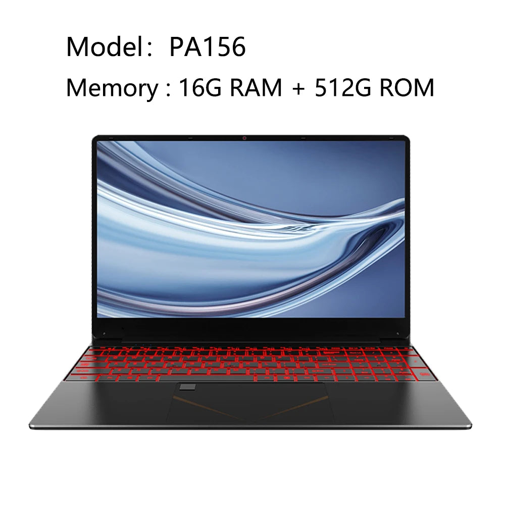 15.6" PA156 Laptop Computer Win11 Intel N5095 16G 128G/256G/512G Notebook Netbook Backlit Keyboard WIFI HD BT4.0 USB3.0 3.0MP