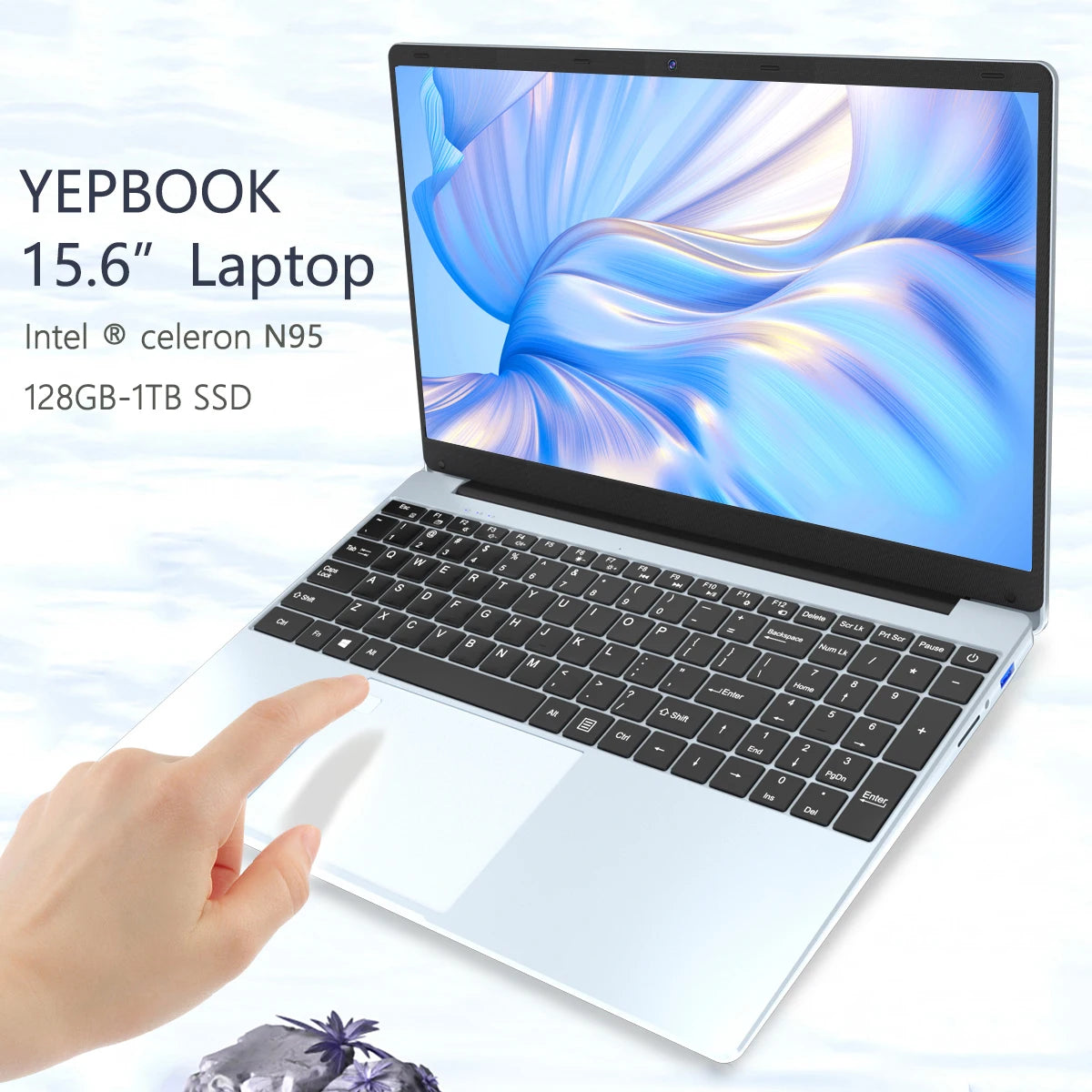 15.6 inch Business Laptop Intel N95 16GB RAM 512GB SSD Cheap Portable Laptop With Fingerprint Bluetooth Camera for PS Office