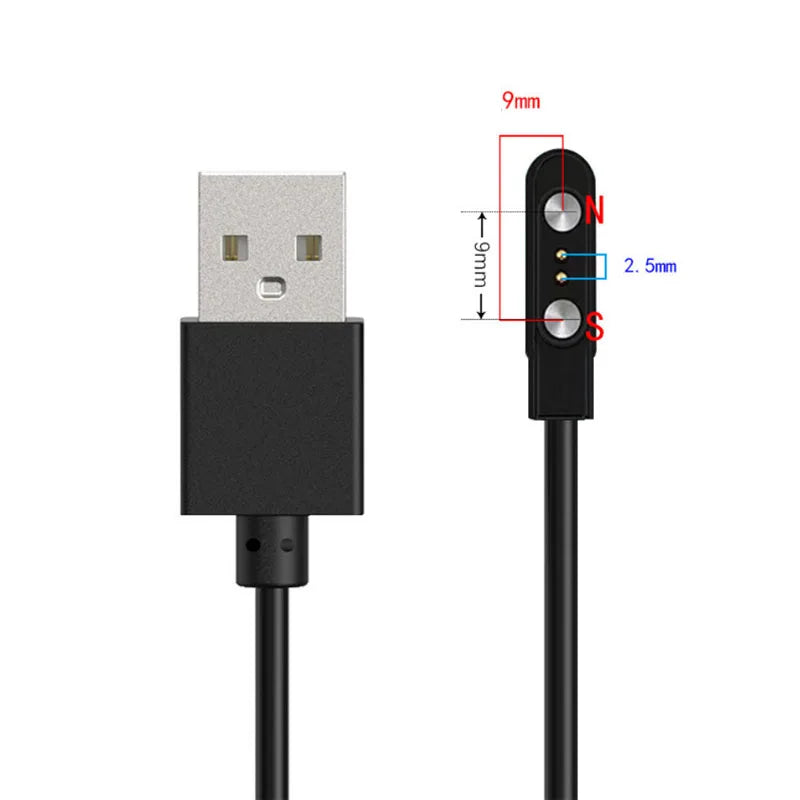 2 pins 4pins Smartwatch Dock Charger Adapter USB Charging Cable Cord for Adult/Kids Smart Watch Power Charge Wire Accessories