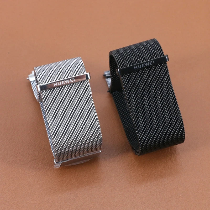 Original Huawei GT2 46mm FKM Rubber Watch Band 22mm Huawei Genuine Leather strap GT Stainless Steel Milanese Wacth Strap