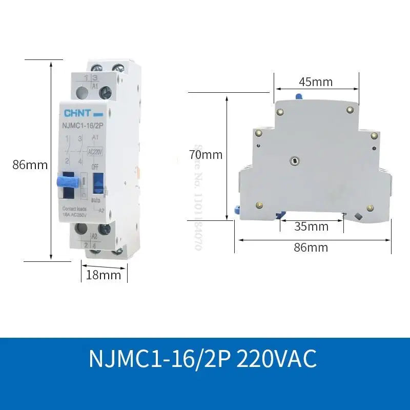 CHINT Impulse Signal Pulse Relay NJMC1 Signal Relay NJMC1-16 1P 2P 3P 4P AC220V DC24V 16A CHNT