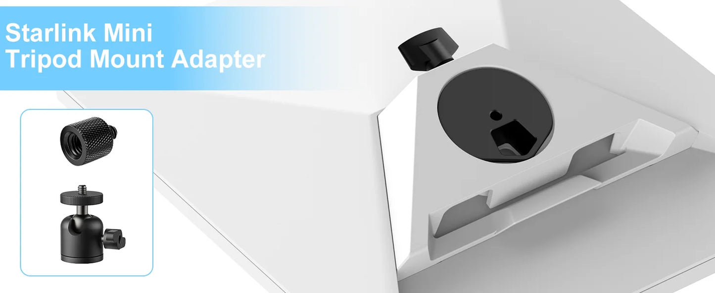 Starlink Mini Tripod Adapter with Ball Head - Aluminum Alloy Adapter Compatible with Starlink Mini 1/4"-20 and 3/8"-16 Adapters
