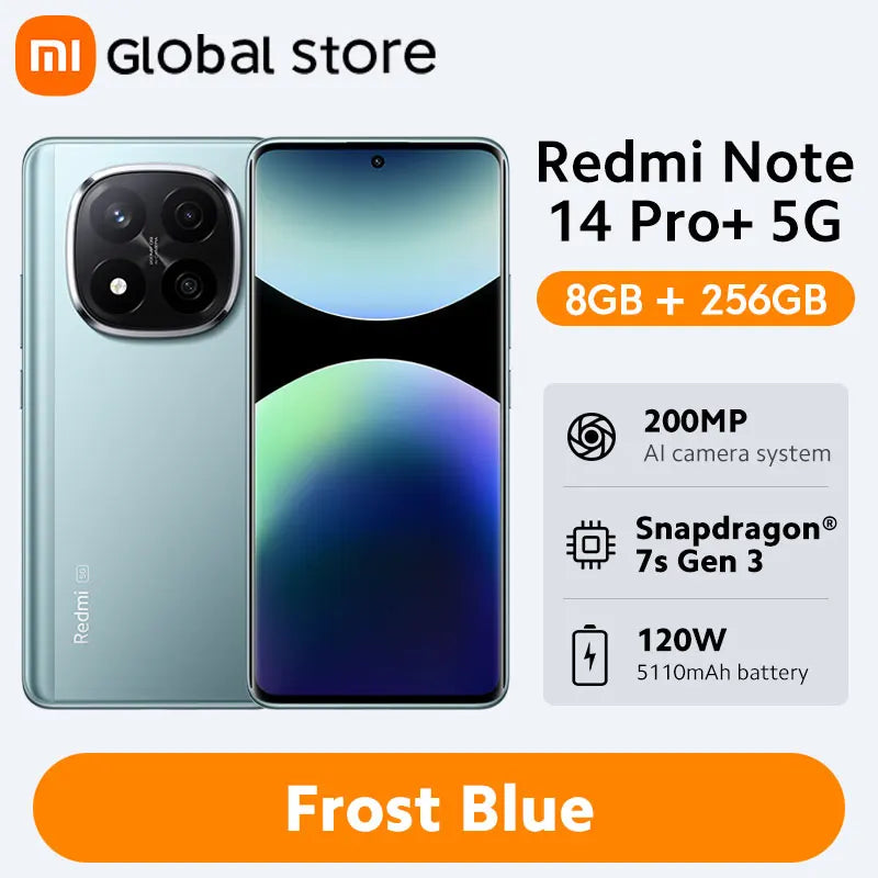 Xiaomi Redmi Note 14 Pro Plus 5G Smartphone Global Version Snapdragon 7s Gen 3 200MP OIS Camera 6.67" AMOLED Display 120W Charge