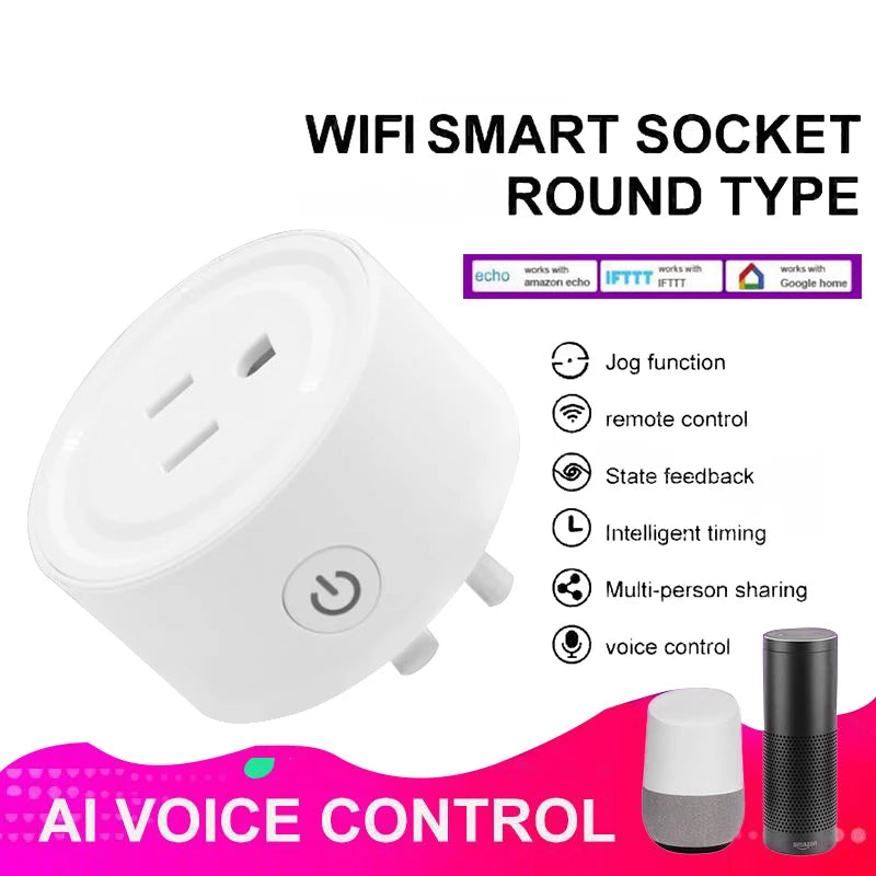 Tuya WIFI Smart Socket US Plug 10A 16A wifi Outlet 220V Power Socket Remote Control Works With Alexa Google Home Appliances 110V