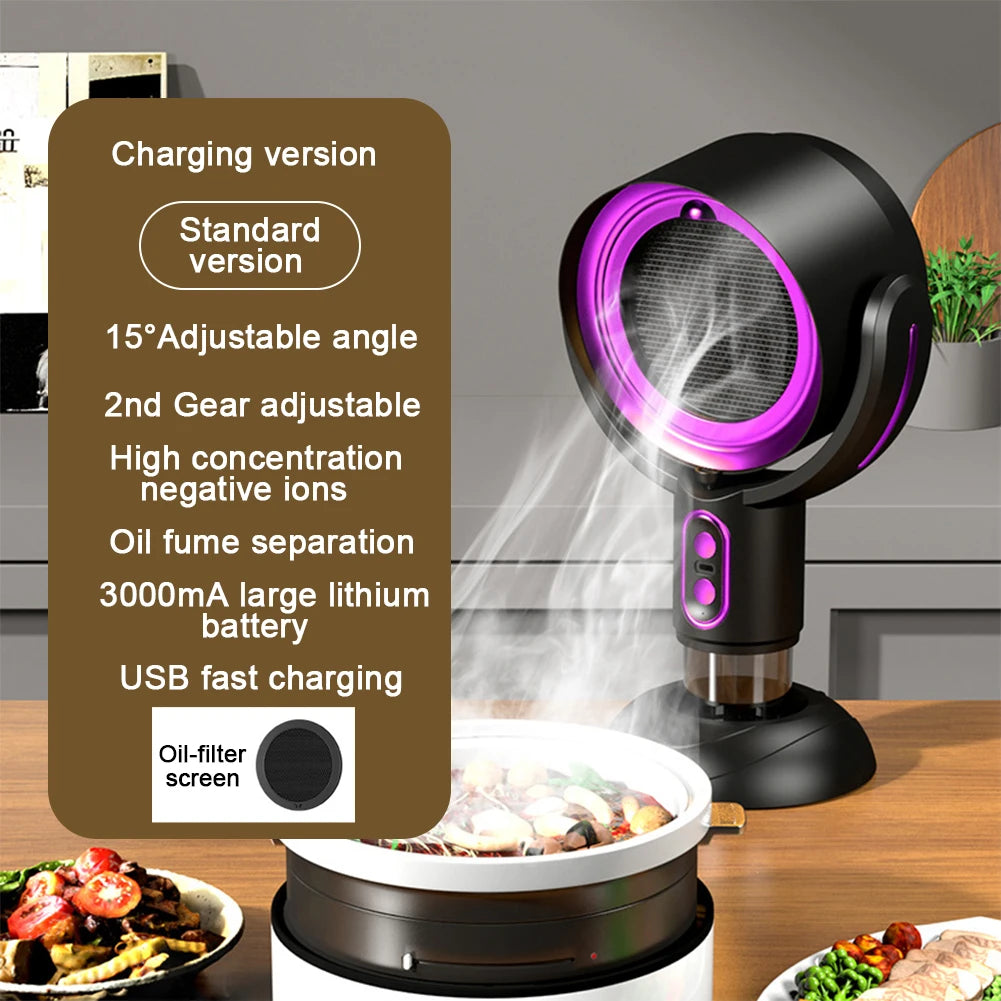 Adjustable Angle Portable Hood Mini Kitchen Desktop Range Vent Hood Rechargeable/USB Plug Table Rangehood Cooker For Cooking