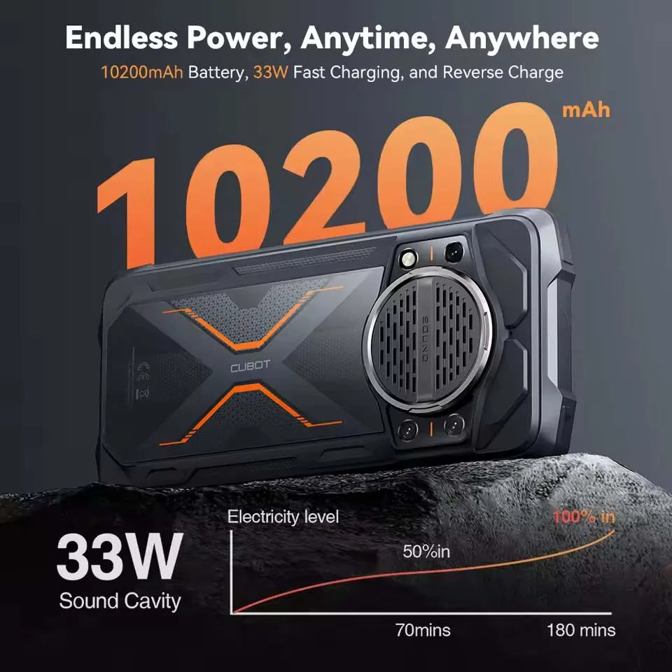 Cubot KingKong Power 3,24 Гб+256 Гб,4G Rugged,10200 мАч,120Hz Screen,100MP Camera,NFC,Android 14,33W глобальная версия