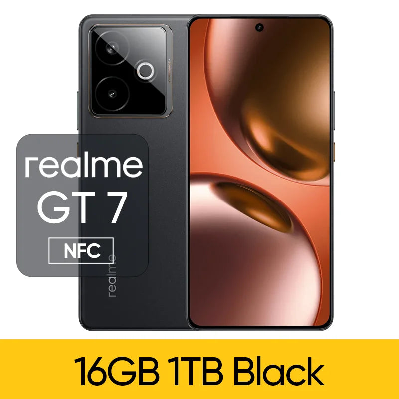 Origianl Official Rom Realme GT 7 Unlocked Simcard Region Network Dimensity 9400+ 6.8" 144Hz OLED 7200mAh 100W Ultracharge 50MP