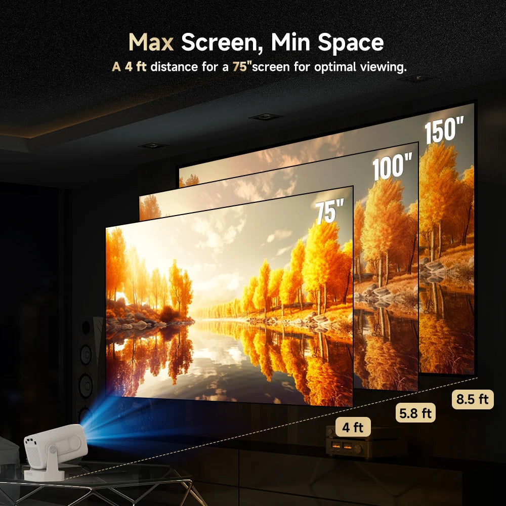 Magcubic HY310 Android 11 Projector 4K Native 1080P Auto Focus 330ANSI Dual Wifi with Air Mouse Voice Assistant Built Speaker