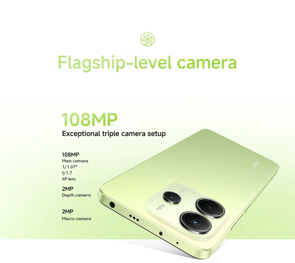 【World Premiere】Global Version Xiaomi Redmi Note 14 MediaTek Helio G99-Ultra 108MP AI Camera 6.67" AMOLED 120Hz Display 5500mAh