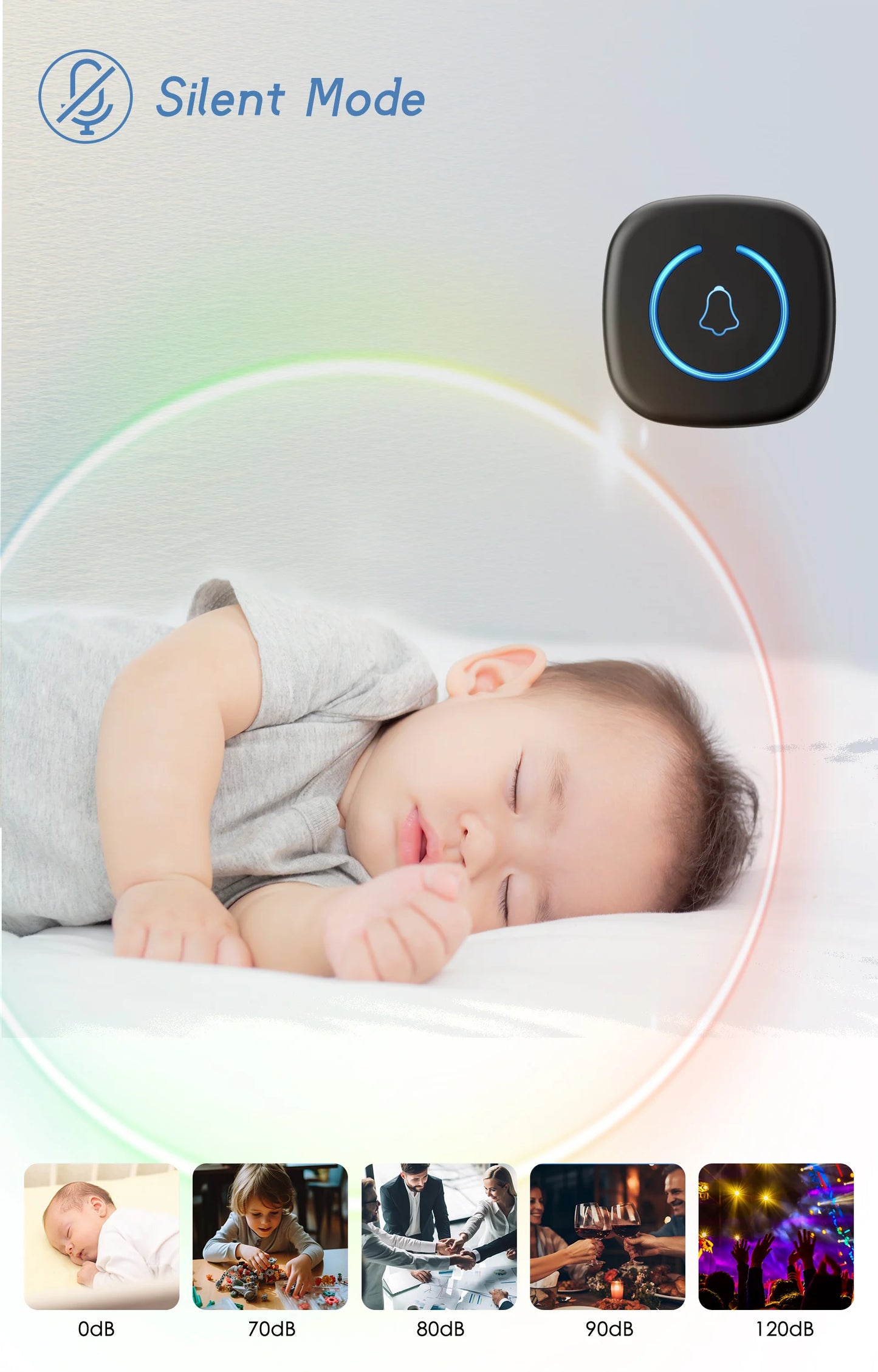 Wireless Doorbell Intelligent Welcome Door Bell 300M/984 FT Remote 60 Songs Melodies Home Smart Doorbell US EU Plug Optional