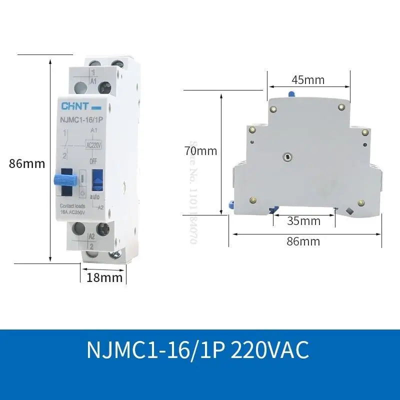 CHINT Impulse Signal Pulse Relay NJMC1 Signal Relay NJMC1-16 1P 2P 3P 4P AC220V DC24V 16A CHNT
