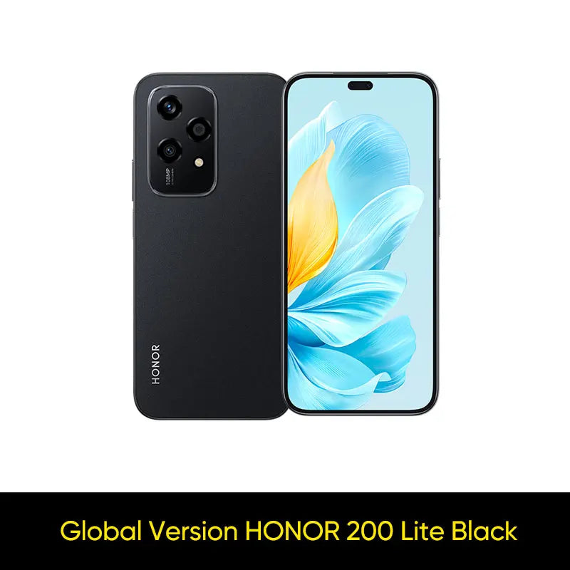 2024 Global Version HONOR 200 Lite 256GB ROM 5G Smartphone Mediatek Dimensity 6080 6.7'' 90Hz AMOLED Display 108MP Main Camera