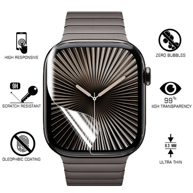 1-5PCS Curved Screen Protector For Apple Watch Series 10 46MM 42MM S9 S8 Waterproof Soft Film For iWatch Ultra 2/1 Hydrogel Film