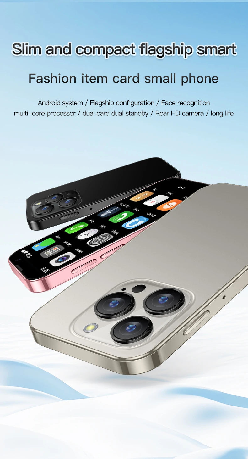 NEW SERVO 16SE Mini 3G Cute Smart Phone Android System 2 SIM Cards 3.0 inch Display Facial Unlock 2GB 16GB Small Card Smartphone
