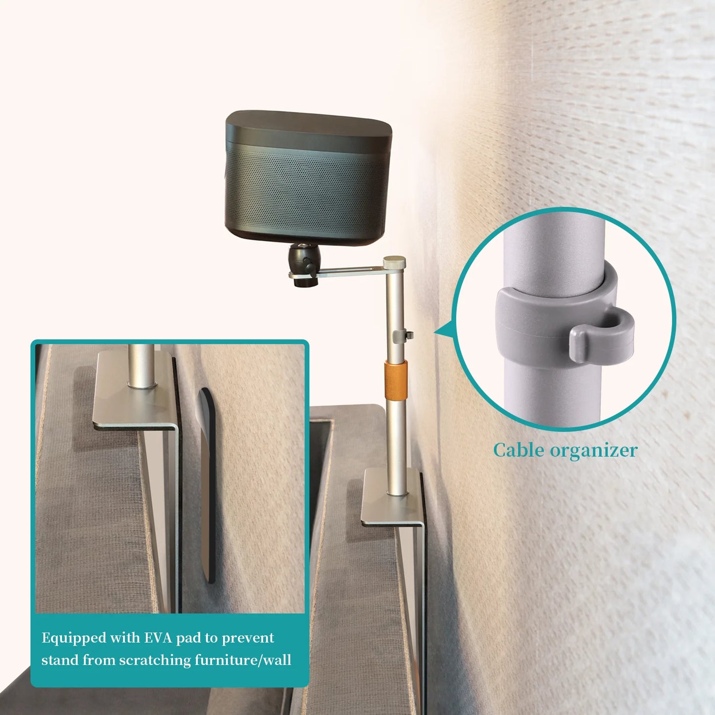 Multifunctional Projector Stand for Bedside Desktop Sofa Bed 360° Rotation Adjustable Thick Metal Base Projector Support Bracket