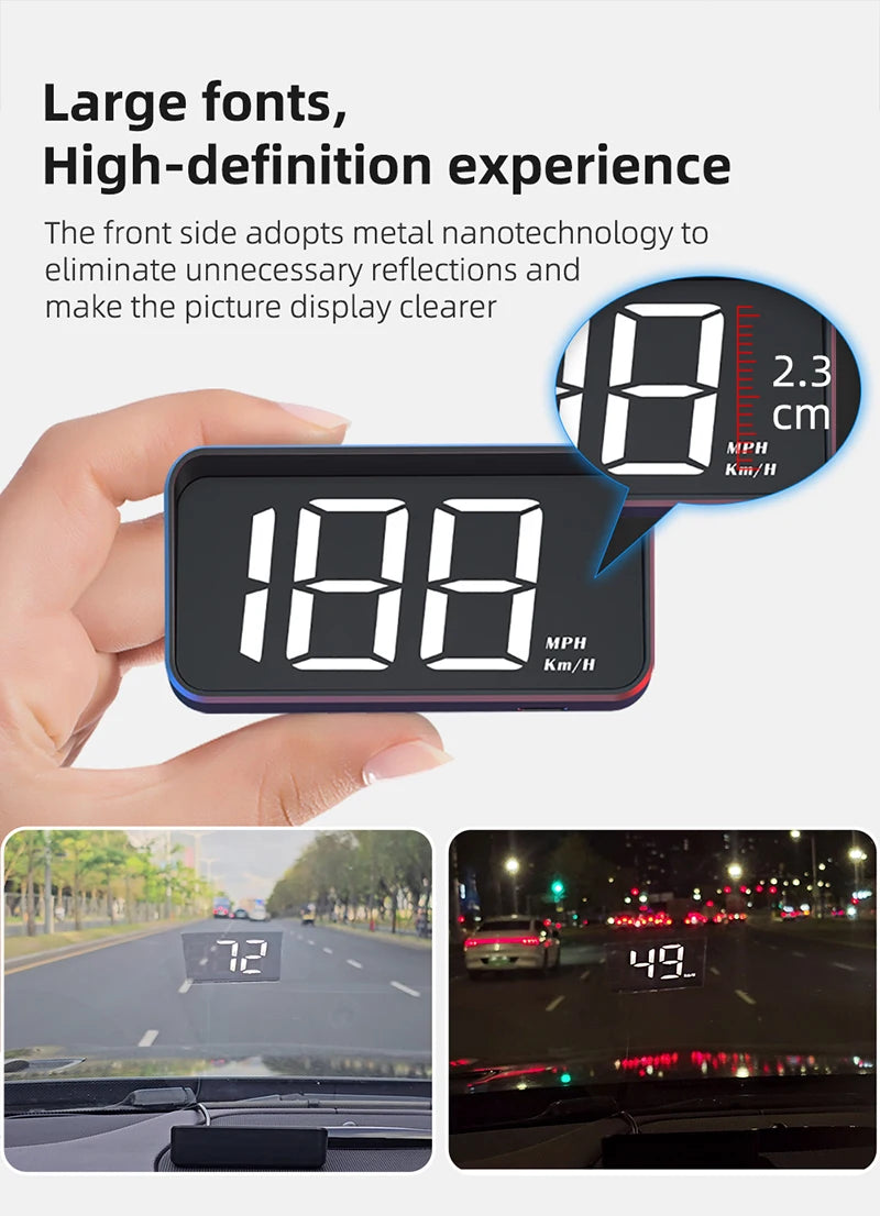Xiaomi New Car Speedometer HUD Head Up Display Digital Speed Mete GPS Compass Multifunctional Automatic Car Windshield Projector