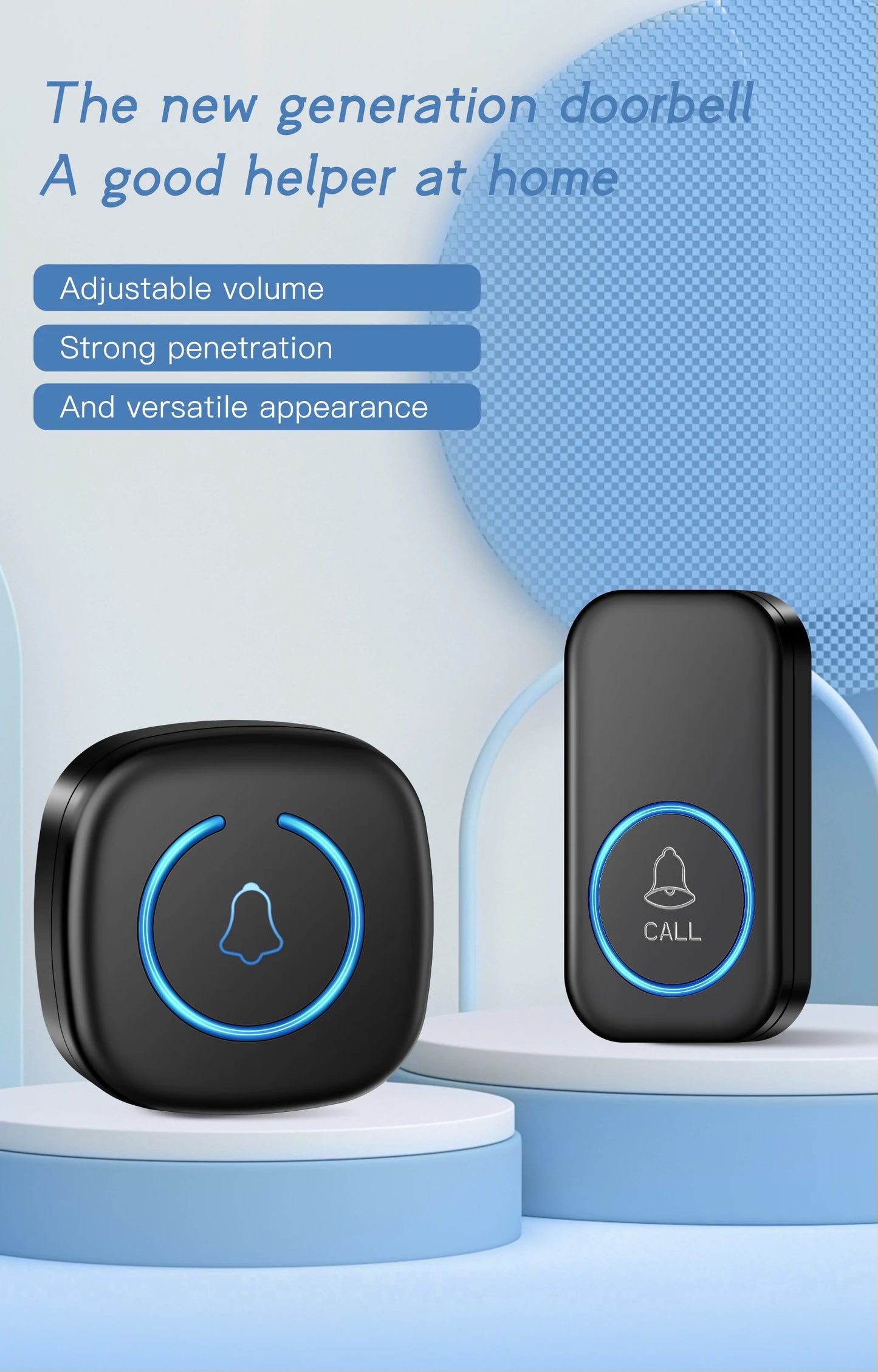 Wireless Doorbell Intelligent Welcome Door Bell 300M/984 FT Remote 60 Songs Melodies Home Smart Doorbell US EU Plug Optional