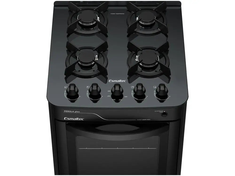 4 Stove Table Mills Esmaltec Black Glass Pearl Glass Table 4115 - Bivolt